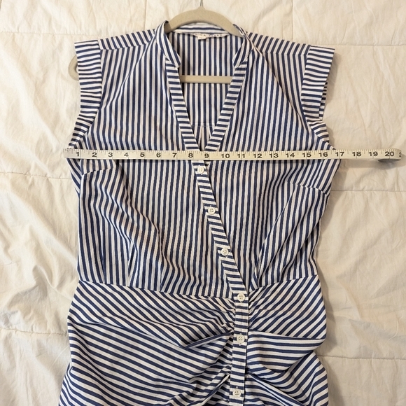 Veronica Beard Striped‎ Ruched Shirt Dress - Picture 10 of 12